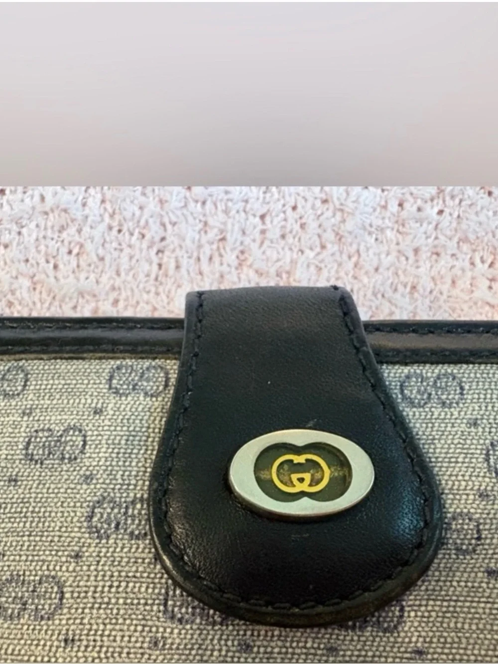 '80s Vintage Gucci Navy GG Long Monogram Clutch-Wallet - Picture 10 of 14